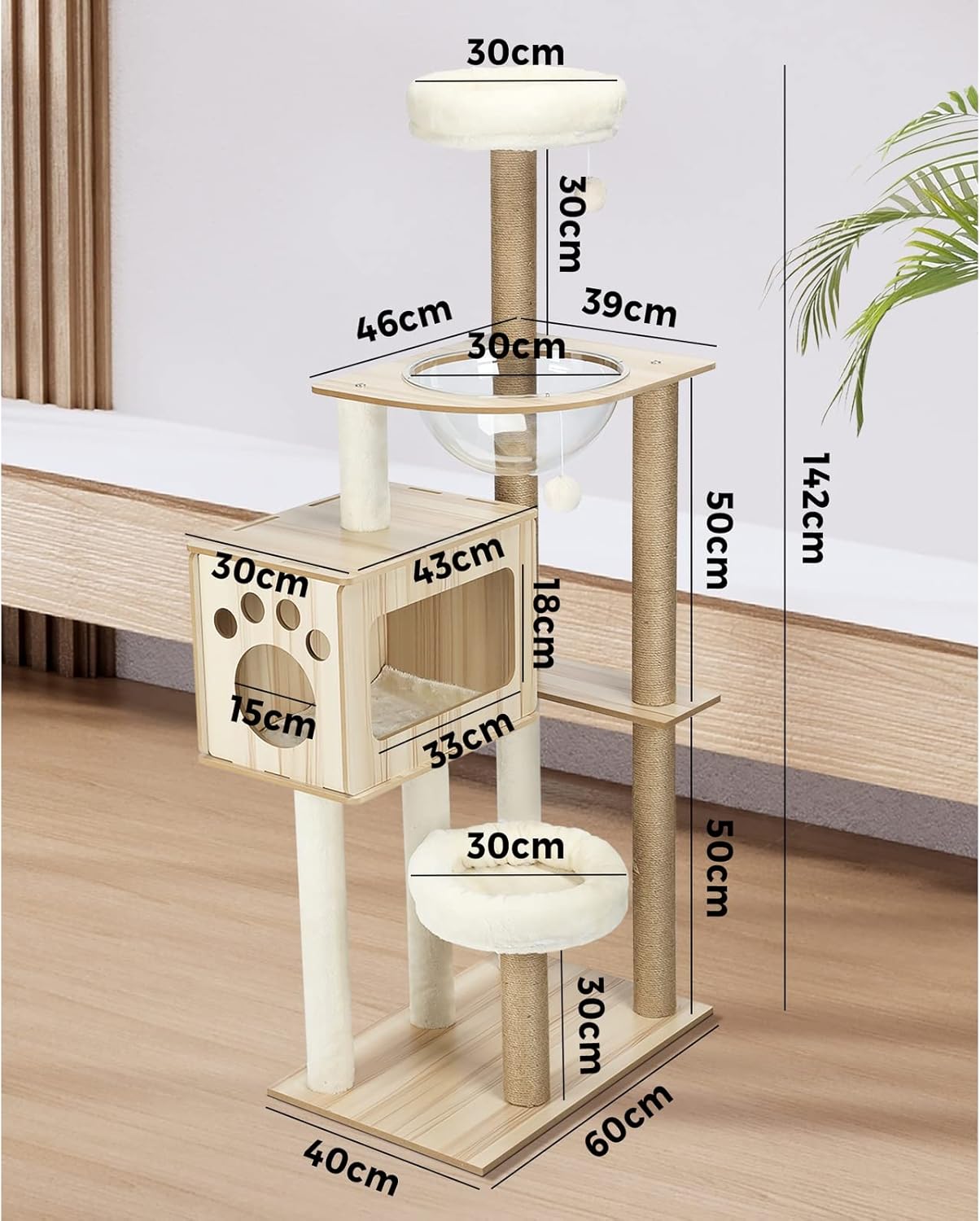 Toby 142cm Cat Tree